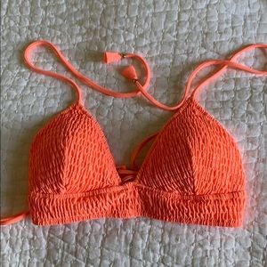 Coral bikini top.